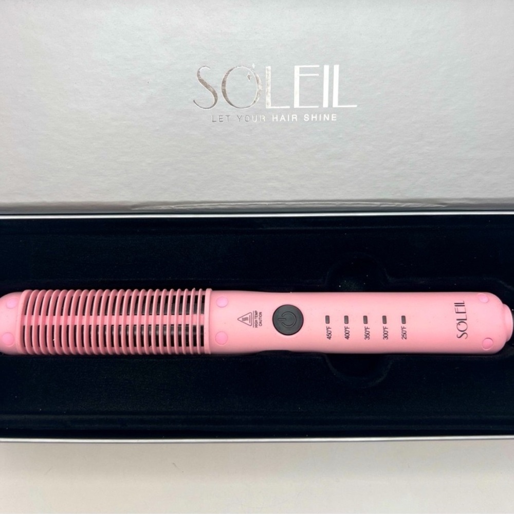 New Soleil Baby Pink Styling Comb Heat Brush - Picture 4 of 6